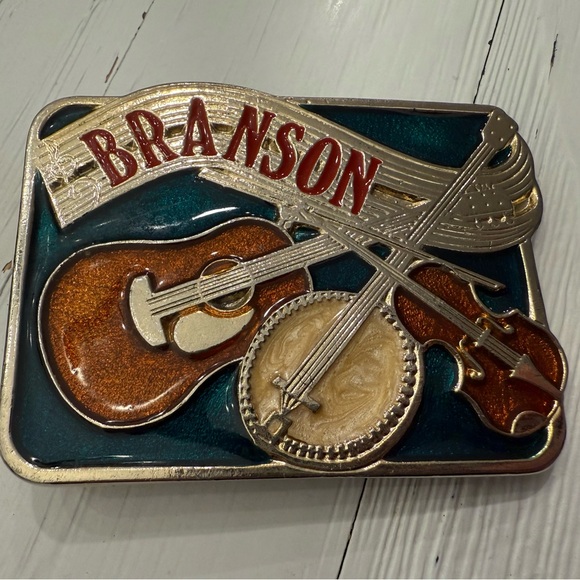Vintage Branson Missouri souvenir Instrument Belt Buckle - Picture 1 of 5